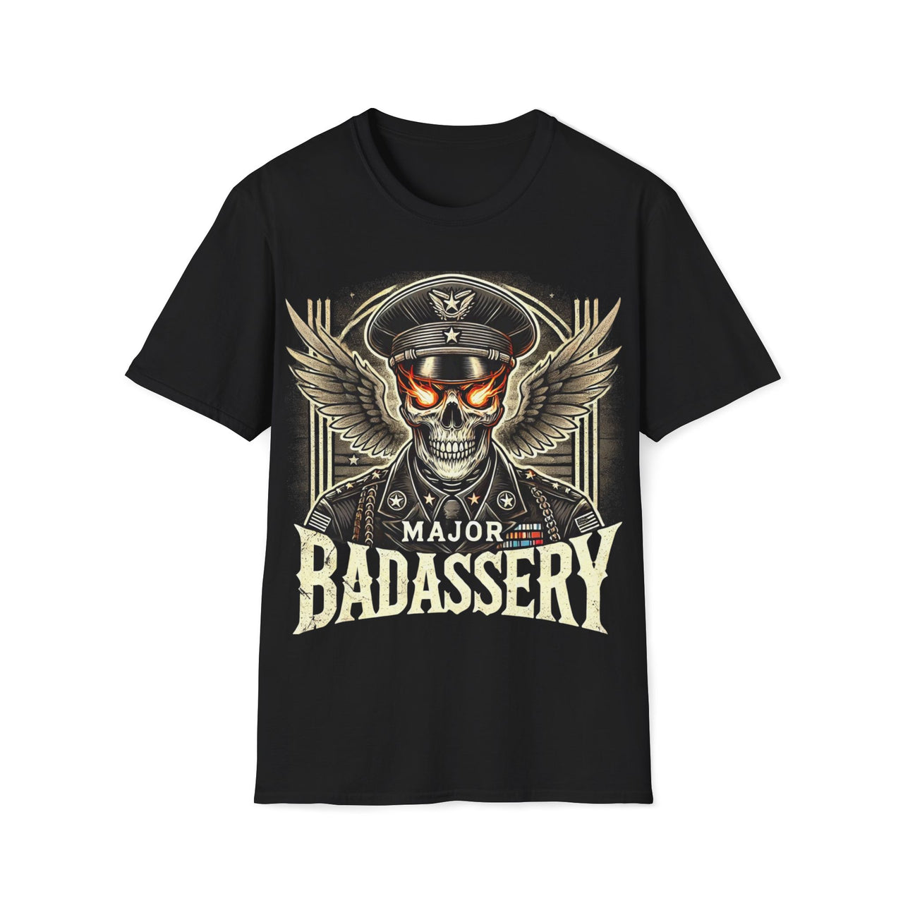 Macabre Threads Black Dark Authority – Military Skull Shirt