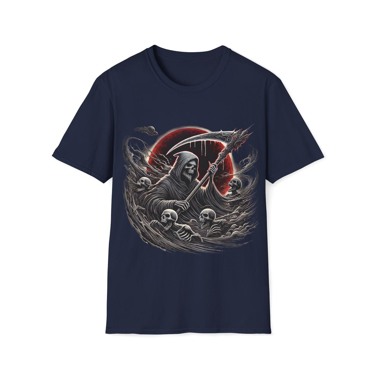 Macabre Threads Navy Eclipse Reaper – Grim Reaper Eclipse T-Shirt