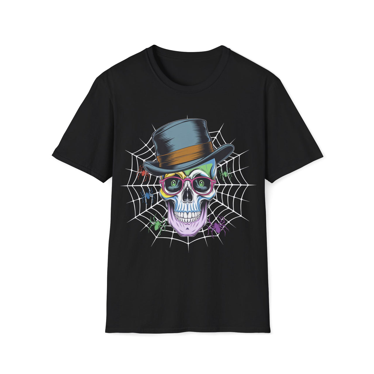 Macabre Threads Black Intellectual Macabre Skull with Top Hat T Shirt – Gothic Gentleman Tee