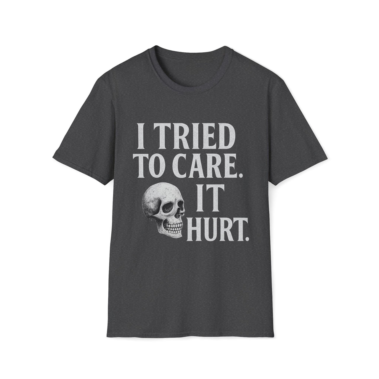 Careless Remains T-Shirt – I Tried to Care Skull Tee