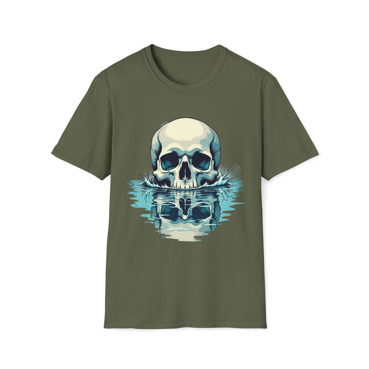Macabre Threads Waves Reflection Skull Reflection T Shirt – Gothic Water Skull Tee