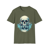 Macabre Threads Waves Reflection Skull Reflection T Shirt – Gothic Water Skull Tee