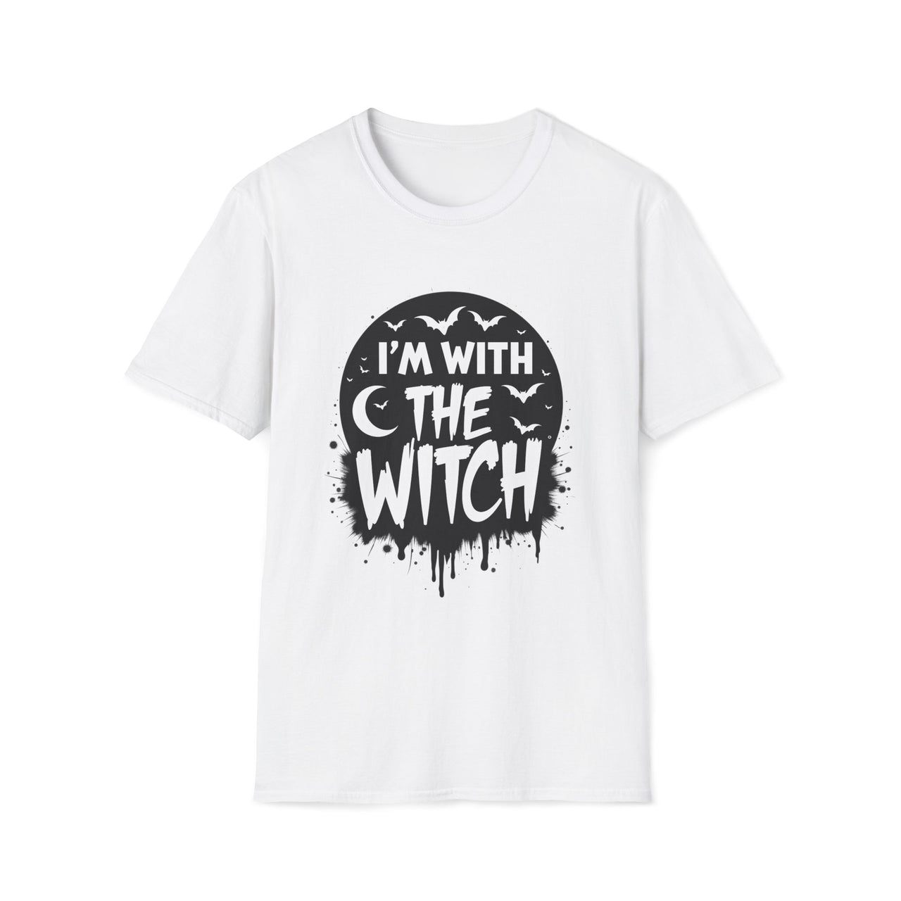 Macabre Threads White Witch Vibes T-Shirt – I’m With the Witch Gothic Tee