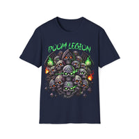 Macabre Threads Navy Doom Legion – Pile of Skulls Shirt