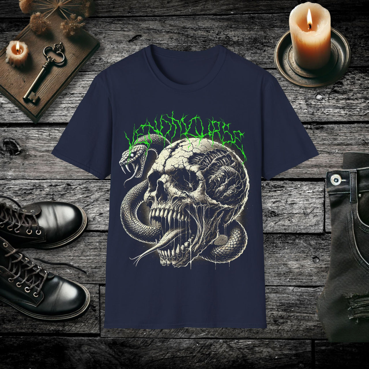 Venomcurse – Skull and Snake T-Shirt