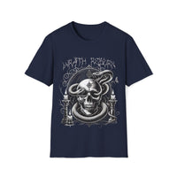 Macabre Threads Navy Wrath Reborn – Occult Skull Shirt