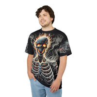 Macabre Threads Infernal Wraith All-Over Print T-Shirt – Ghostly Flame Specter Tee