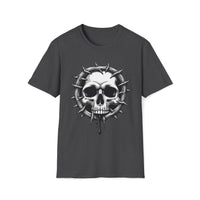 Macabre Threads Dark Heather Gothic Skull Thorned Skull T Shirt – Dark Gothic Graphic Tee