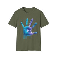 Macabre Threads Liquid Impression T-Shirt – Dripping Robotic Handprint Tee