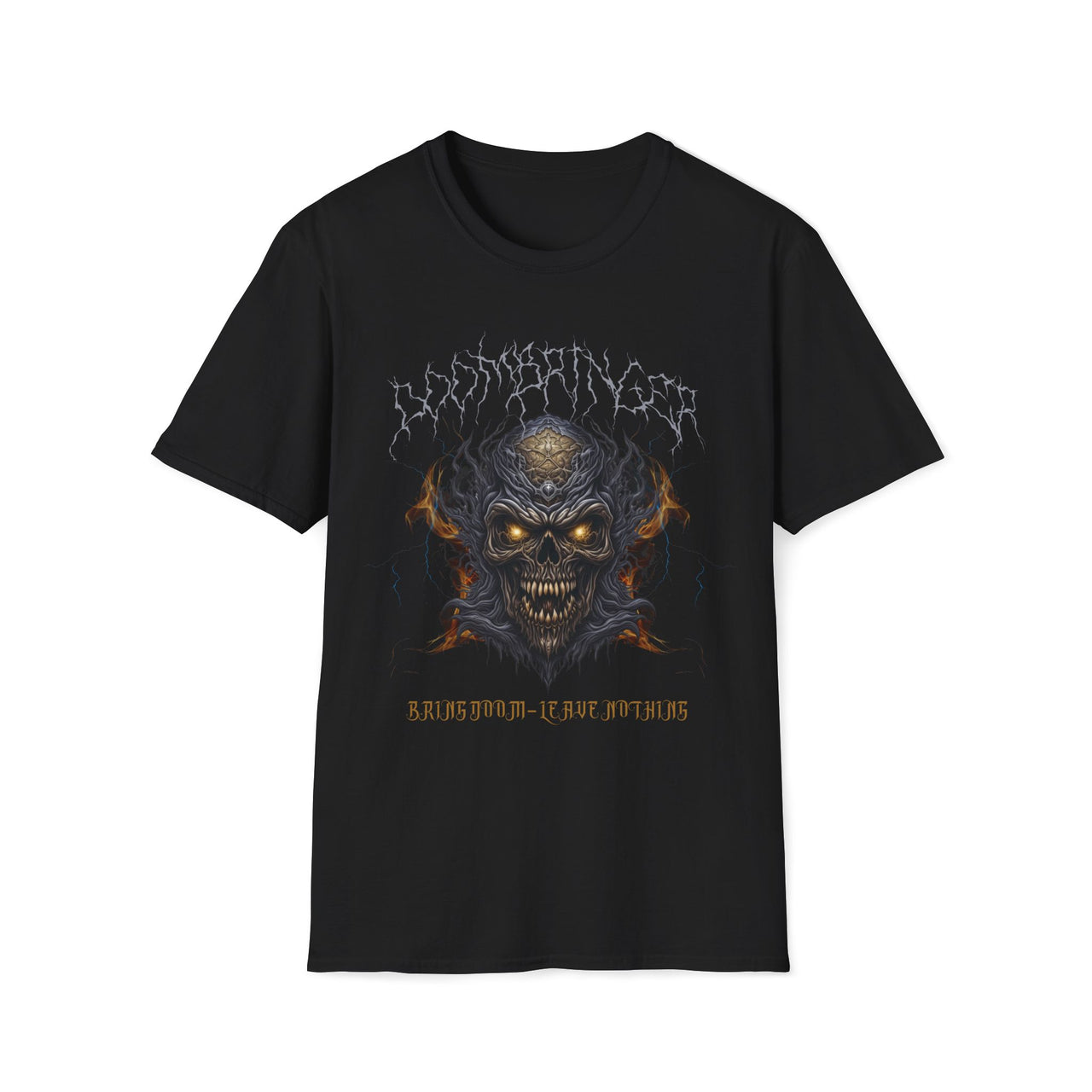Macabre Threads Black Doombringer T-Shirt – Brutal Skull Metal Graphic
