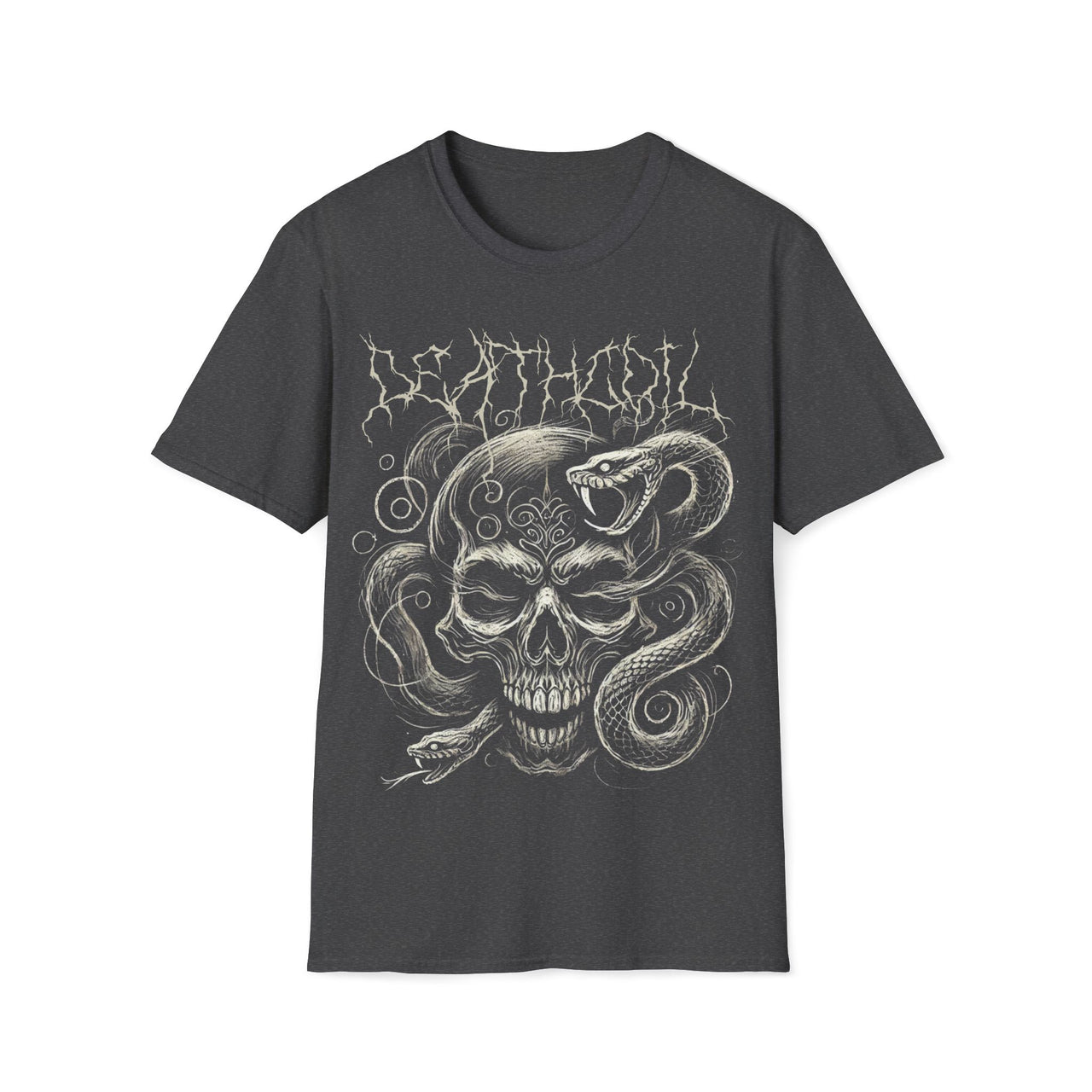 Macabre Threads Dark Heather Deathcoil – Skull Snake Shirt