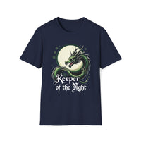 Macabre Threads Navy Night’s Sentinel T-Shirt – Gothic Dragon Graphic Tee