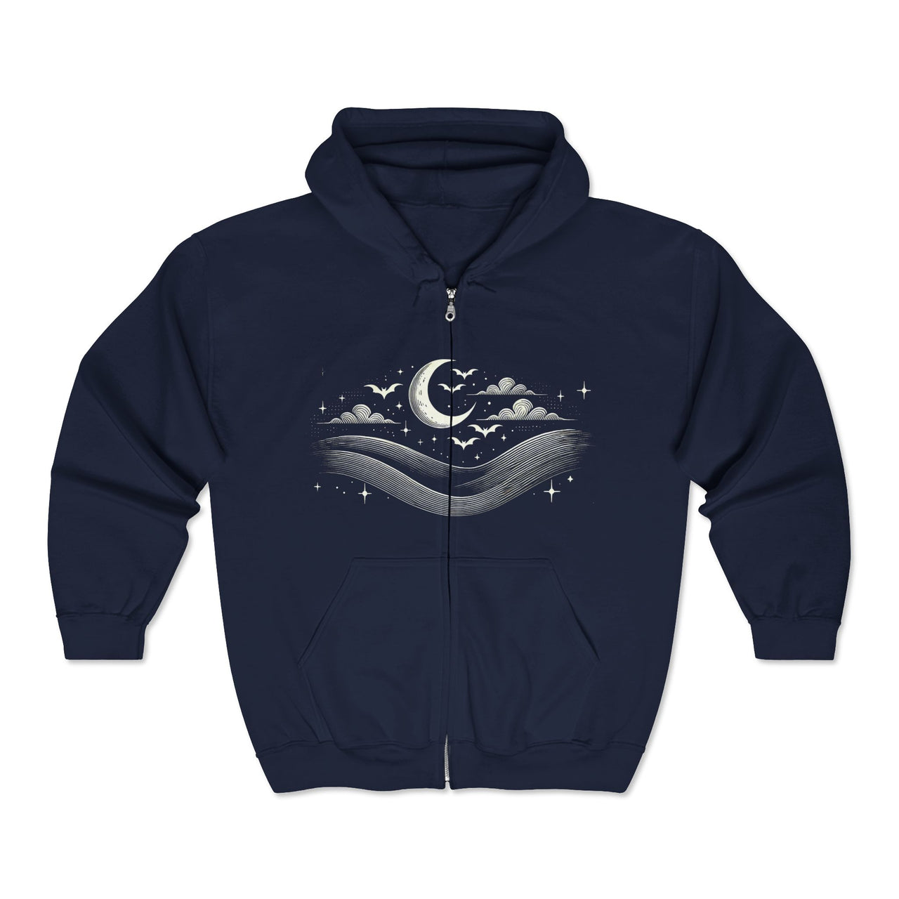Moonlit Batscape Hoodie (full zip)