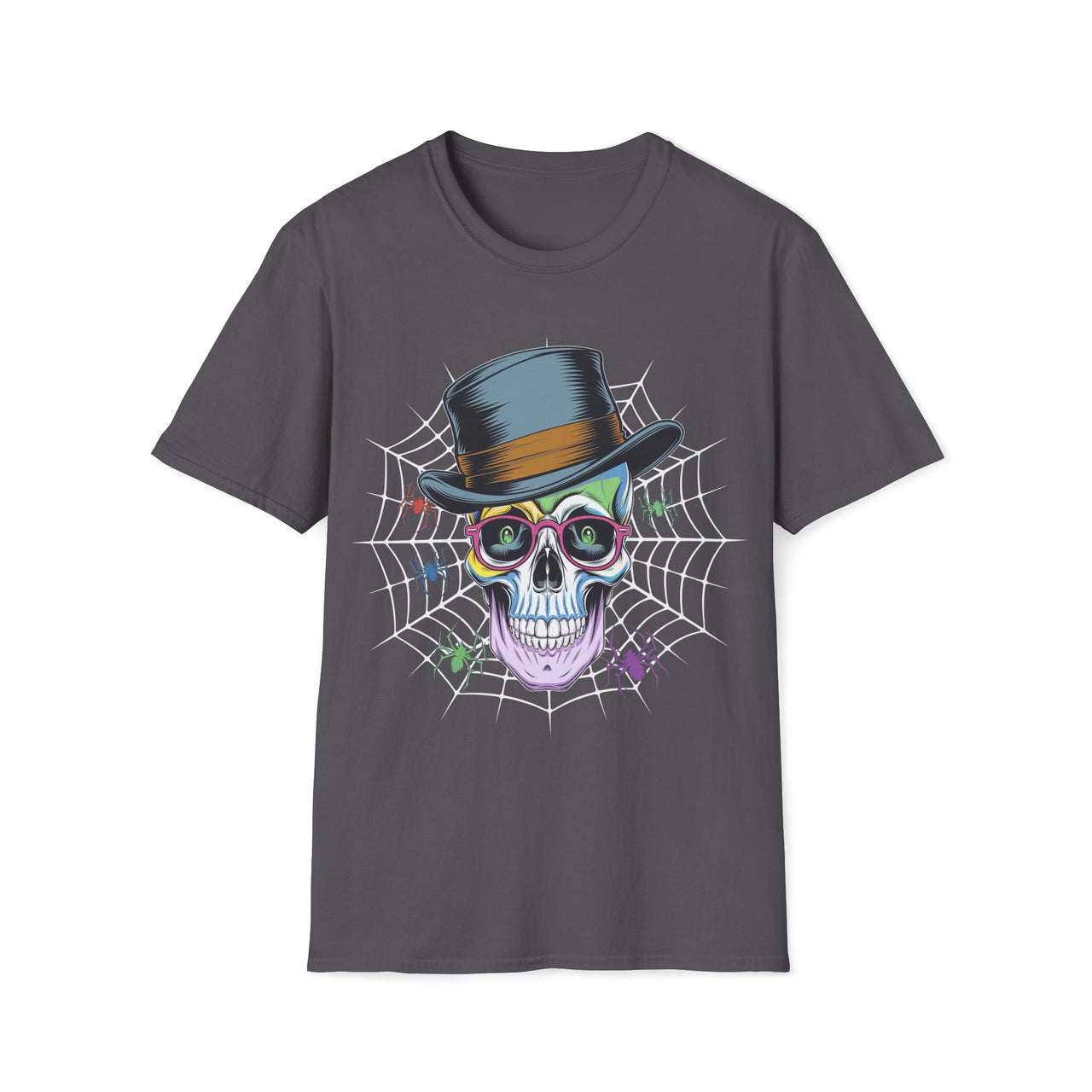 Macabre Threads Charcoal Intellectual Macabre Skull with Top Hat T Shirt – Gothic Gentleman Tee