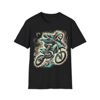 Macabre Threads Black Reckless Rider – Grim Reaper Dirt Bike T-Shirt