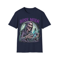 Macabre Threads Navy Eternal Gamer – Grim Reaper Gaming T-Shirt