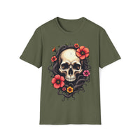 Macabre Threads Vivid Skull – Skull with Flowers Shirt
