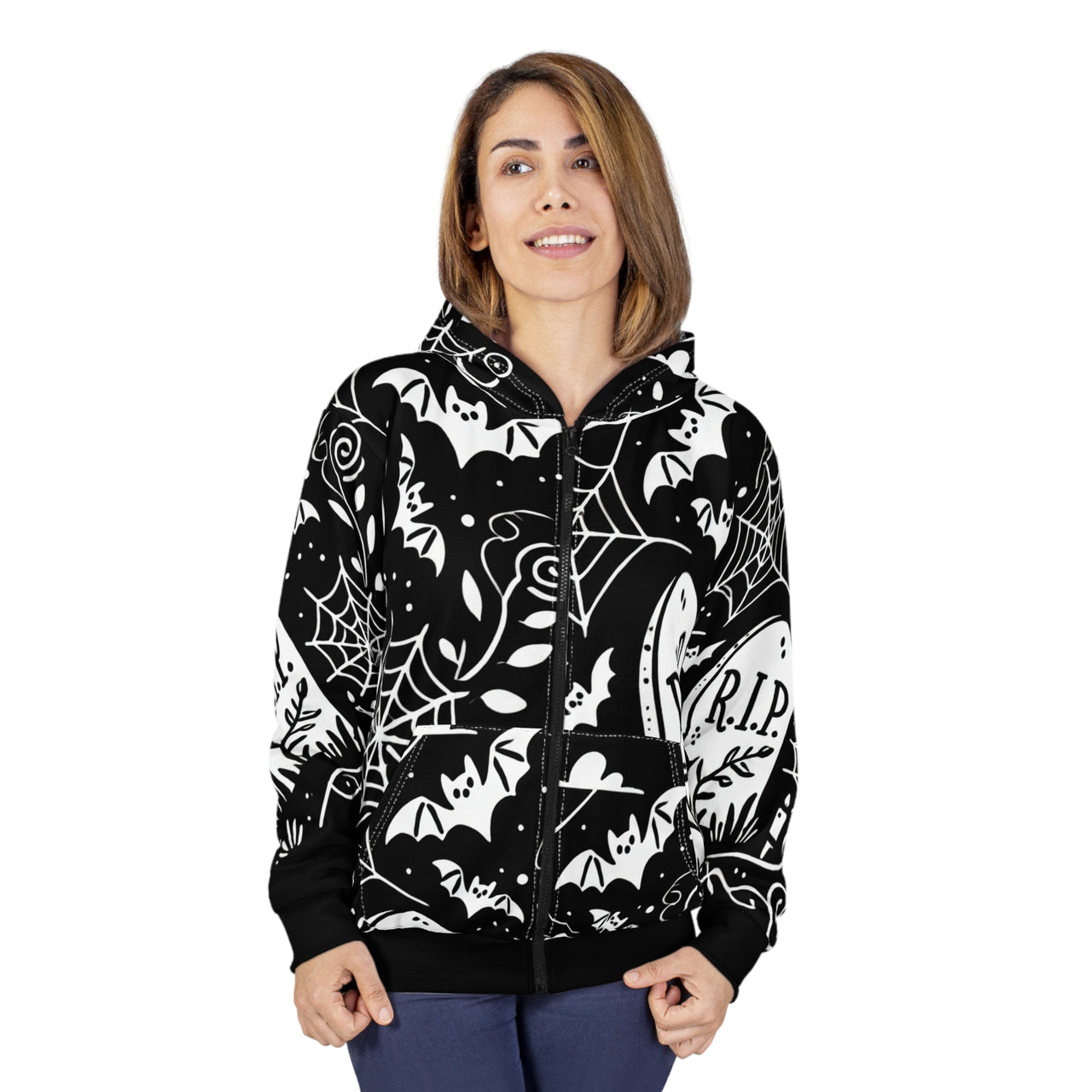 Graveyard Whispers Hoodie (full zip)