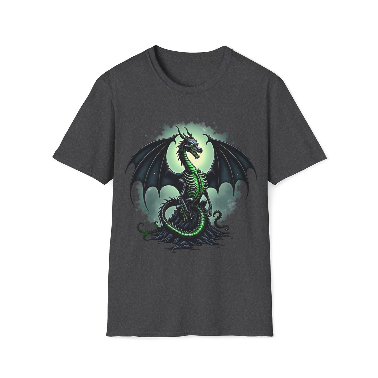 Macabre Threads Dark Heather Ichor Dragon T-Shirt – Venomous Gothic Dragon Design