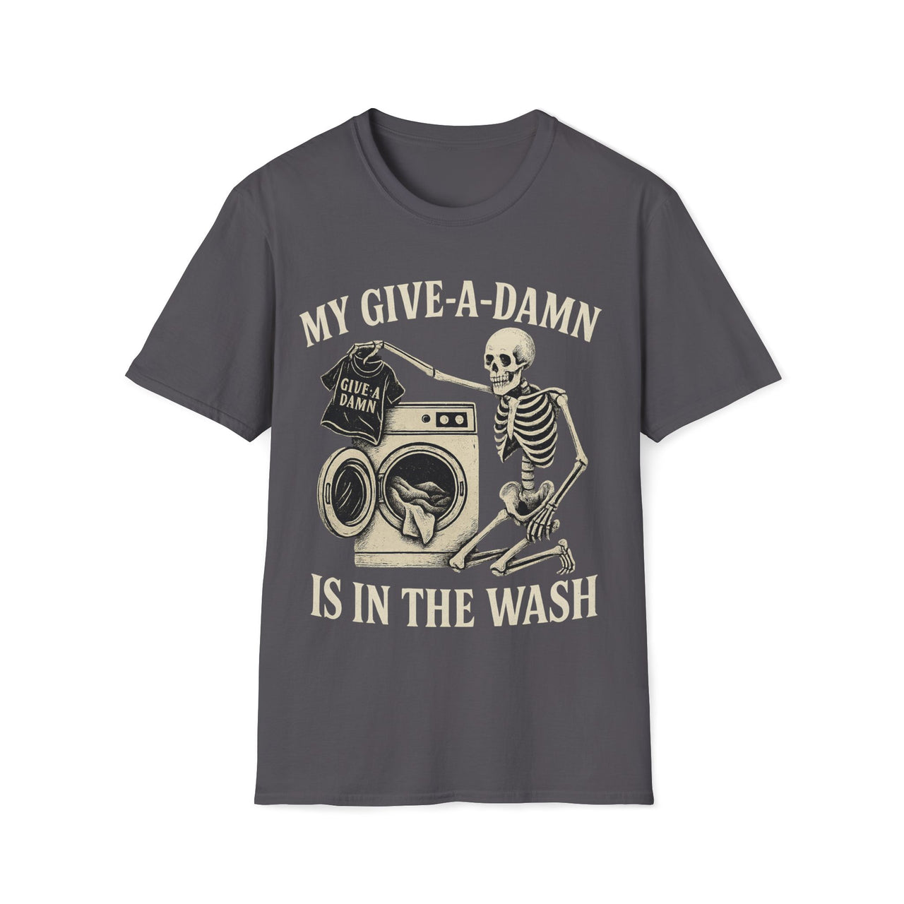 Laundered Attitude T-Shirt – Skeleton Laundry Humor Tee