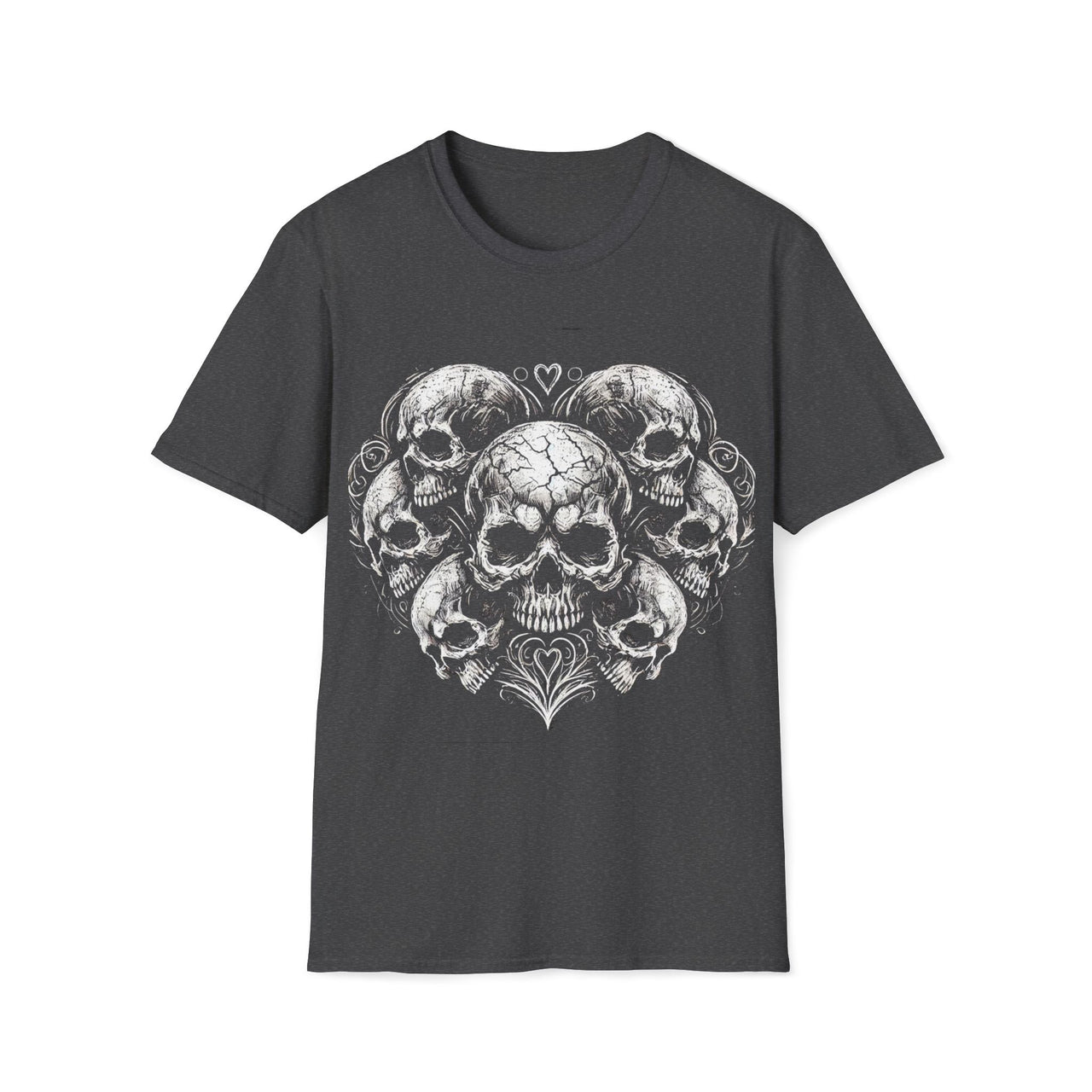 Macabre Threads Dark Heather Heart of Doom – Skull Heart T-Shirt