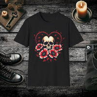 Gothic Bloom Romantic Skull T Shirt – Dark Floral Gothic Tee