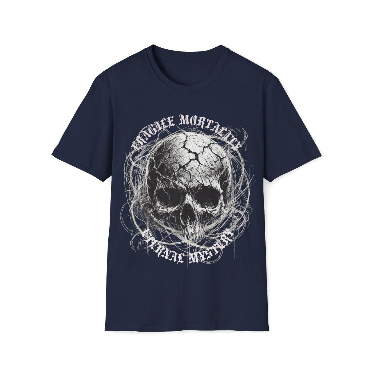 Macabre Threads Navy Fragile Mortality – Cracked Skull Shirt