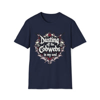 Macabre Threads Navy Gothic Revival T-Shirt – Cobweb Soul Statement Tee