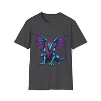 Macabre Threads Dark Heather Psychedelic Gargoyle T-Shirt – Neon Gothic Creature Design