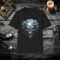 Skull Storm Lightning Skull T Shirt – Gothic Thunder Skull Tee