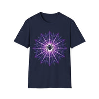 Macabre Threads Navy Mystic Weave T-Shirt – Gothic Spider Web Graphic Tee