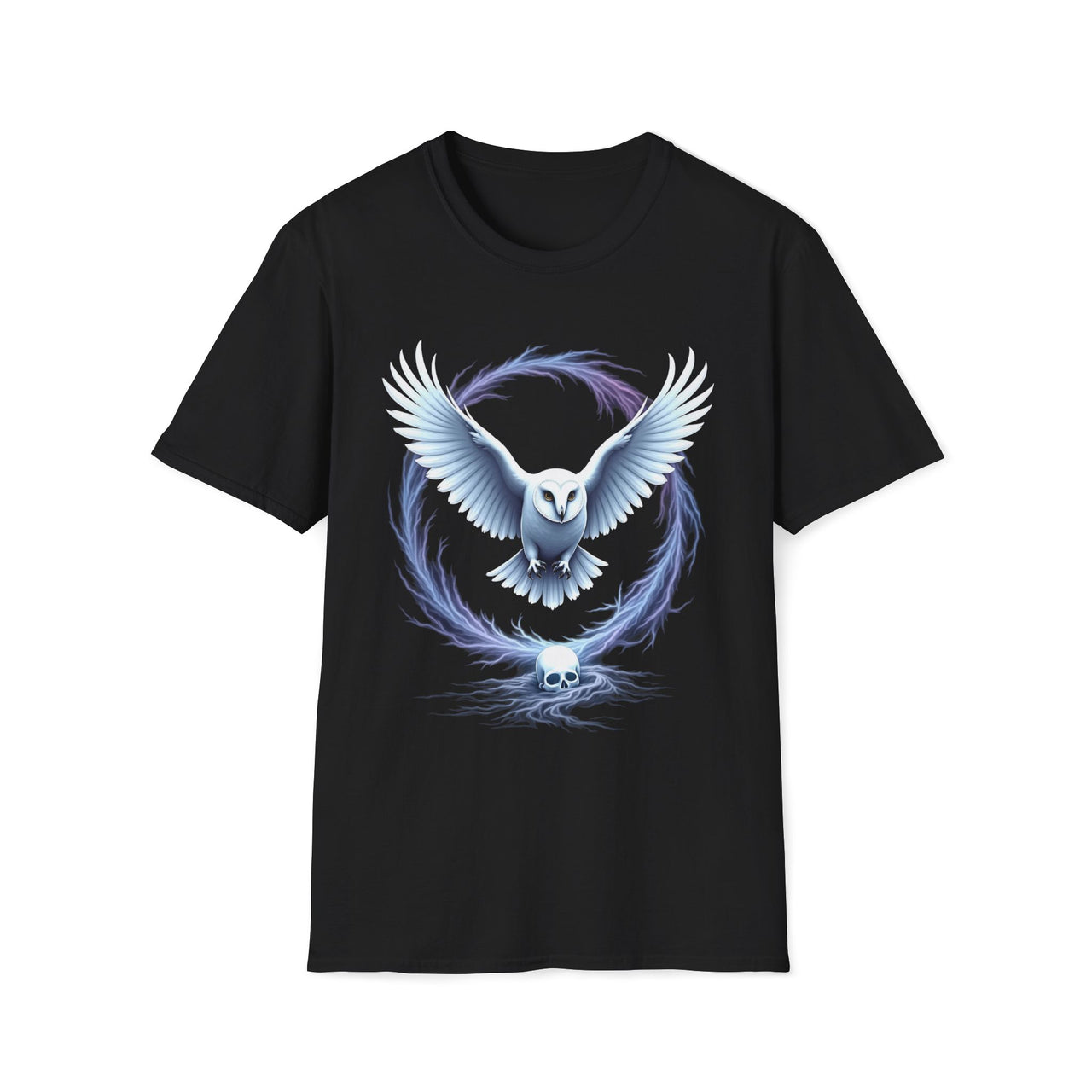 Macabre Threads Black Ethereal Portal – Mystical Owl T-Shirt