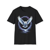Macabre Threads Black Ethereal Portal – Mystical Owl T-Shirt