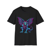 Macabre Threads Black Psychedelic Gargoyle T-Shirt – Neon Gothic Creature Design
