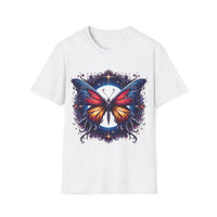 Macabre Threads White Ethereal Wings – Cosmic Butterfly T-Shirt