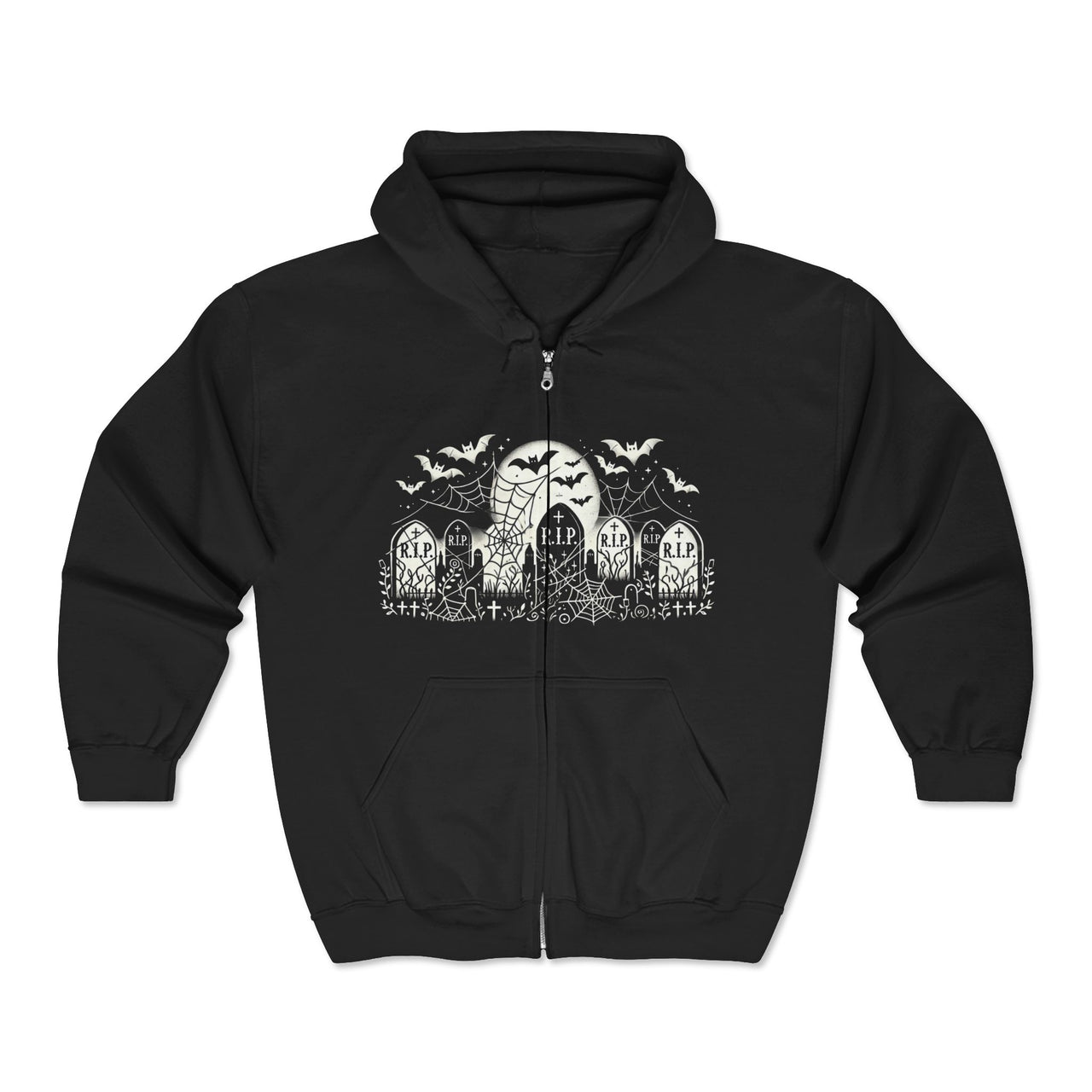 Moonlit Cemetery Hoodie (full zip)