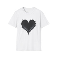 Macabre Threads White Vortex Heart T-Shirt – Dark Gothic Smoke Heart Tee