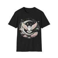 Macabre Threads Black Celestial Guardian – Moon Owl T-Shirt