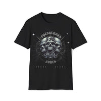 Macabre Threads Black Splintered Souls Skull Graphic Tee – Cracked Gothic Skull T-Shirt