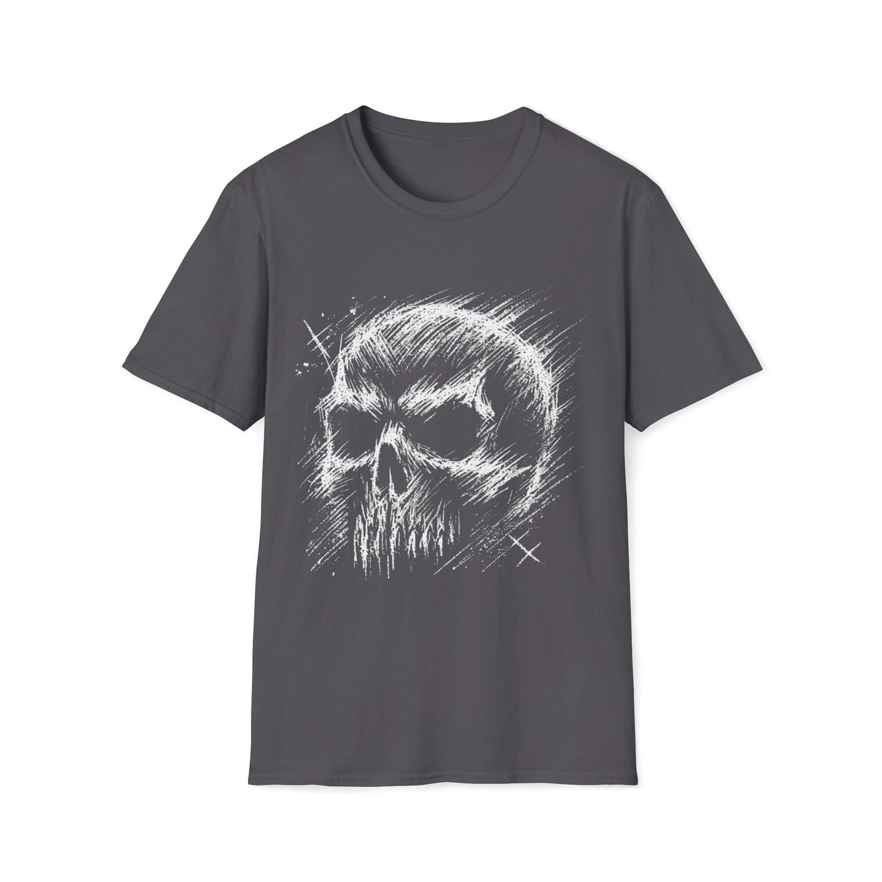 Macabre Threads Charcoal Doom Sketch – Skull Sketch Shirt
