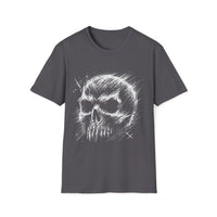 Macabre Threads Charcoal Doom Sketch – Skull Sketch Shirt