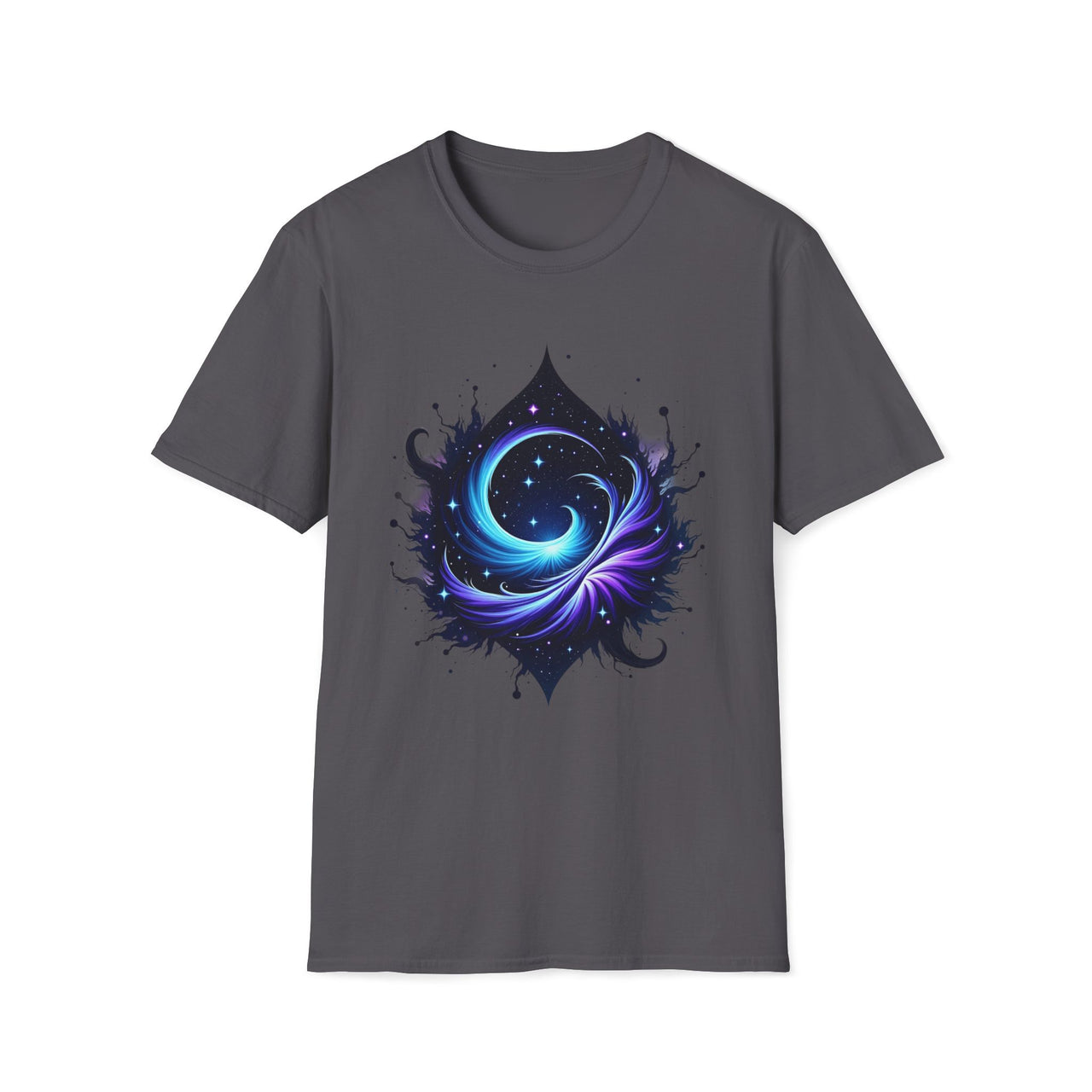 Macabre Threads Charcoal Cosmic Drift – Galactic Flow T-Shirt