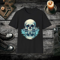 Waves Reflection Skull Reflection T Shirt – Gothic Water Skull Tee