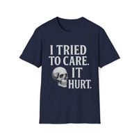 Careless Remains T-Shirt – I Tried to Care Skull Tee