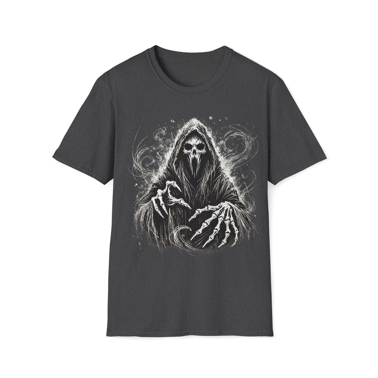 Macabre Threads Dark Heather Phantom Shroud – Gothic Phantom Reaper T-Shirt