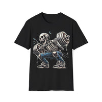 Macabre Threads Black Dead Weight - Skeleton Lifting Shirt for Gym Rats & Goth Lifters