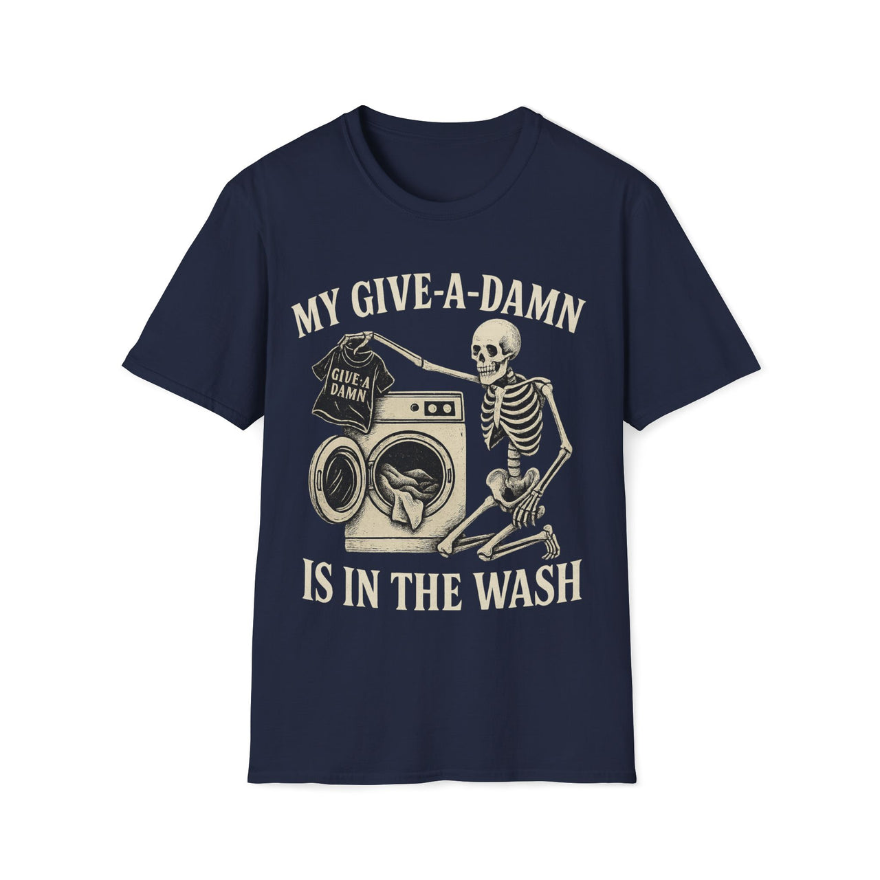 Laundered Attitude T-Shirt – Skeleton Laundry Humor Tee