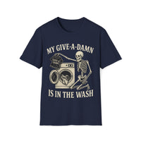 Laundered Attitude T-Shirt – Skeleton Laundry Humor Tee