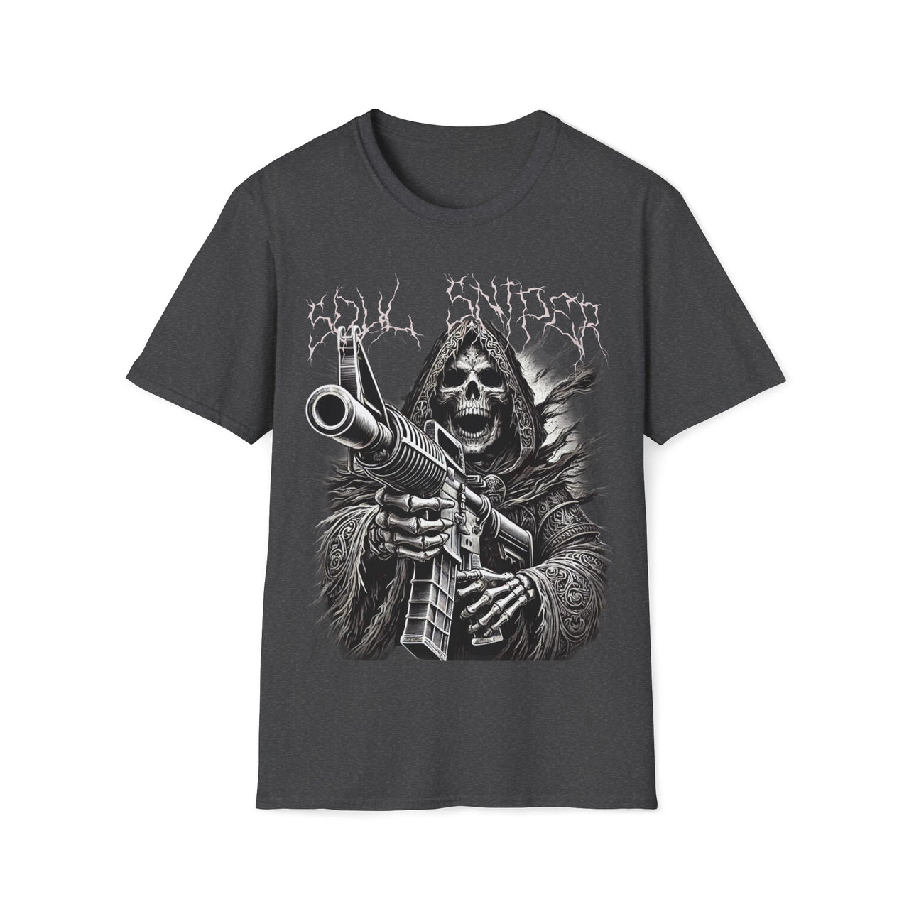 Macabre Threads Dark Heather Soul Sniper – Grim Reaper With Assault Rifle