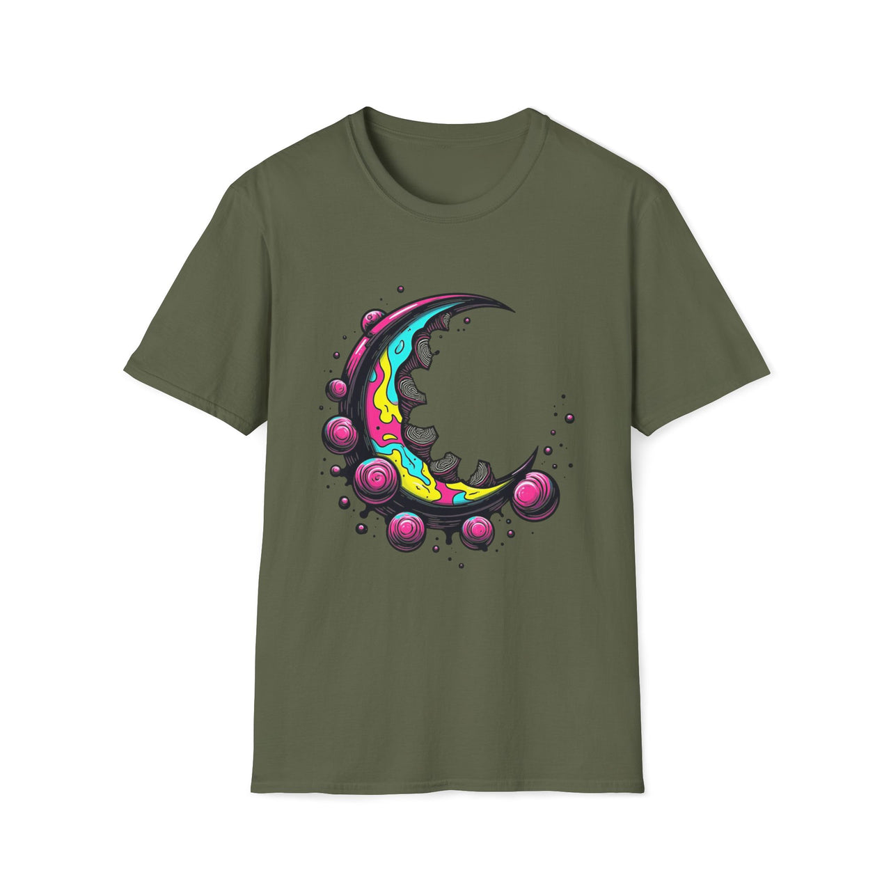 Macabre Threads Psychedelic Moon T-Shirt – Trippy Lunar Graphic Tee
